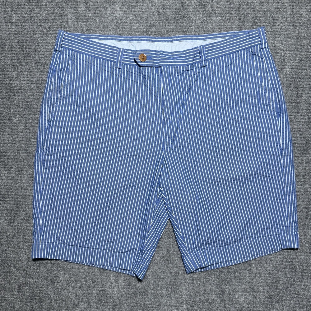 Brooks Brothers Bermuda Shorts Genuine Seersucker Blue White Striped Men W38x9"‎